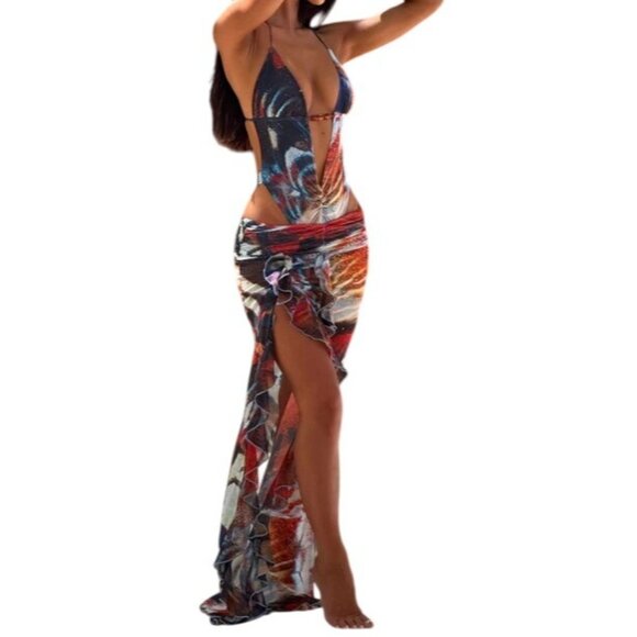 Outcast Elina Maxi Skirt in Zaffira Print - Picture 3 of 6